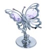 Crystocraft Keepsake Gift Ornament - Silver Butterfly made with Swarvoski