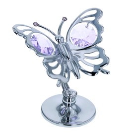 Crystocraft Keepsake Gift Ornament - Silver Butterfly made with Swarvoski Crystals by CRYSTOCRAFT