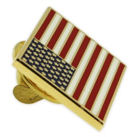 Made in America USA Rectangle American Flag Lapel Pin,Pack of 10