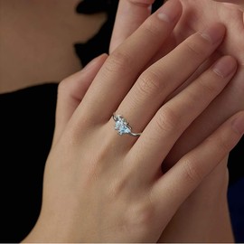 Butterfly Rings Women 925 Sterling Silver Animal Butterflies April Birthstone Diamond Band Adjustable Ring Crystal Wedding Birthday Jewelry DR0122W