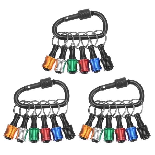 HARFINGTON 18PCS Keychain Aluminum Alloy Screwdriver Bits Holder Extension Bar
