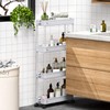 SPACEKEEPER Slim Rolling Storage Cart 4 Tier Bathroom Organizer Mobile