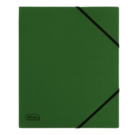 Idena 11103 Eco Ring Binder Made of Cardboard in DIN A4, Folder in Green with 20 mm Spine Width and 2-Ring Mechanism, Elastic Band Over Corner
