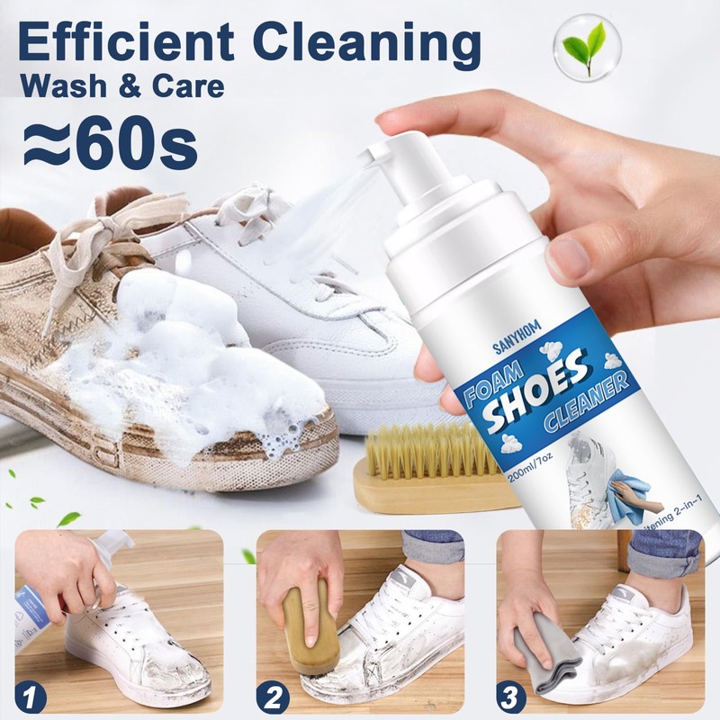 SANYHOM 8-in-1 Shoe Cleaner Kit, Quick, Shoe Cleaning for Sneakers,