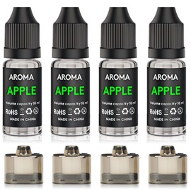 Cocktail Bubble Smoke Gun Accessories, Contains 4 Apple Flavors, 4 Oil Containers, Suitable for Smoke Bubble Gun (Apple Flavor)