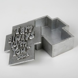 DevotedWalls Cross Keepsake Box,Christian Gifts Boxes,Cross-Shaped Box with Engraved Message I AM ALWAYS WITH YOU for First Communion, 5" L Modern Baptismal Gifts for Home Decor(Sliver Color)