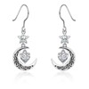 Shysnow Moon Birthstone Earrings for Women 925 Sterling Silver Half