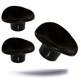 Kerafactum Replacement Handle Lid Universal Lid Handle Pot Lid Pan Lid Replacement Handle Knob Suitable for Glass Lid or Pan Lid in Choice of Colours (Pack of 3, Black)