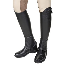 TuffRider Ladies Belmont Blk Leather 1/2Chaps L