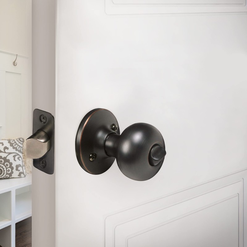 Design House 753038 Cambridge Universal Latch Privacy Door Knob, Adjustable