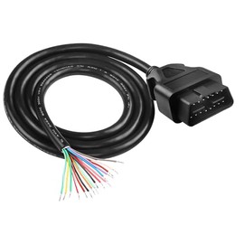 XMSJSIY OBD OBD2 - Cable de extensión OBD-II, conector macho de 16 pines, extremo abierto con cable pelado, cable de diagnóstico para vehículos DIY - 