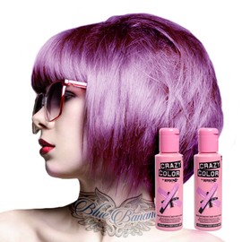 2 x Crazy Colour Semi Permanent Hair Colour 100ml, , , lavender,