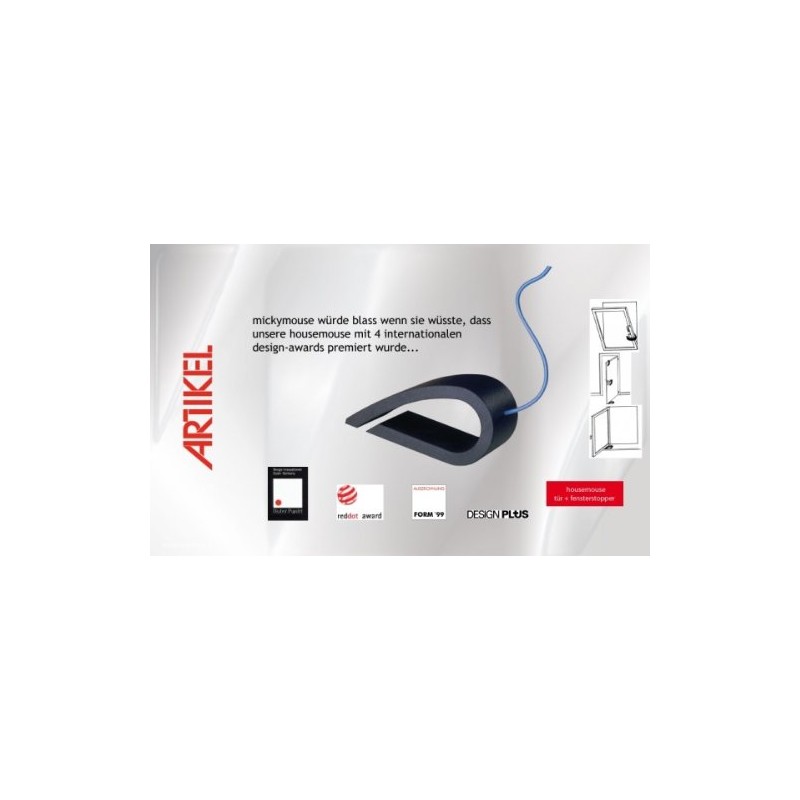 Artikel Design House Mouse Door Stop/Window Stopper, Grey
