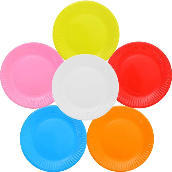 ENAIAH DIY Colourful Paper Plates, Pack of 60 Party Paper