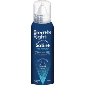Breathe Right Sparkling Saline Nasal Rinse Spray – Effervescent, Drug-Free...