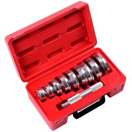 ACZCR 10pcs Bearing Race and Seal Bushing Driver Install Set Universal Aluminum Bush Drive Seal Kit for Automotive Wheel Bearings 9 Discs Collar Axle Housing with Carrying Case