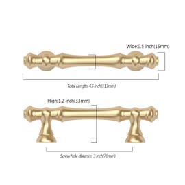 Asidrama 10 Pack 3 Inch(76mm) Gold Kitchen Cabinet Handles, Cabinet Pulls Kitchen Cabinet Hardware for Cupboard Drawer Pulls