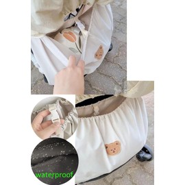 Pawleso Pram Shopping Bag XL, Large Pram Bag, 70 x 40 cm, Buggy Organiser, Changing Bottles Storage Bag, Lightweight Waterproof Nylon Bag (Milky, Cute Bears 70 x 40 cm)