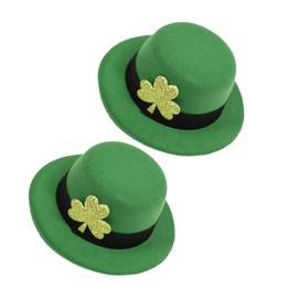 FOMIYES 2pcs Hat Satin Bonnets Makeup Headbands St Patricks Day Party Decoration Satin Headbands Cocktail Headpiece Hair Barrettes Has Patrick's Day Tops Hat Charming Miss Set Cloth