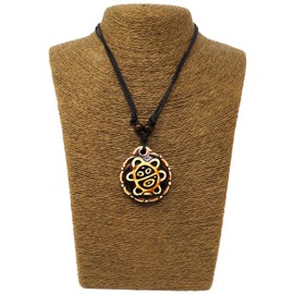 Taino Sun Necklace - Taino Symbols Engraved - Indian Sun Necklace - Jewelry - Adjustable Cord