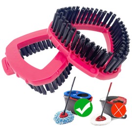 UOMYLEIR Spin Mop Scrubber Head Replacement Compatible with Vileda Turbo Mop System, 2Pc Spin Head for 2Tank, Triangle Scrub Cleaning Brush, Scrubbing Brush for Floor Deck Wall Bathroom and Kitchen