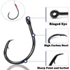FishTrip Inline Circle Hooks Saltwater - Fishing Catfish Hooks 25pcs
