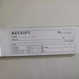 Jot  Receipt Book Carbonless 40 Forms /80 Forms Total duplicate /2 Pack/NEW