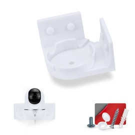 Corner Wall Mount Compatible for Eufy T8410X (IndoorCam E220 / S220), Adhesive Security Camera Holder Bracket, Reduce Blind Spots & Clutter, Adhesive & Screw-in Mounting - Easy to Install (White)