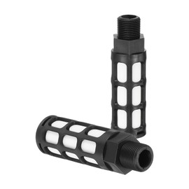 PATIKIL Pneumatic Muffler G 3/8 2pcs Plastic Air Compressor Exhaust Muffler Filter Air Solenoid Valve Muffler Fitting for Automatic Pneumatic Equipment Black