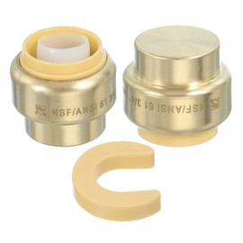 PATIKIL 12 Pcs End Cap Stop Valve 3/4" Compression Water Shut Off Valve with 3/4" Disconnect Clip for Faucet Toilet Pex Copper Cpvc Pipe Brass, Gold