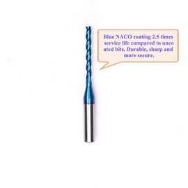 HZBIAO CNC Spiral Router Bit NACO Coating Up Cut End Mill with 1/8 inch Cutting Diameter 1/4 inch Shank STF335