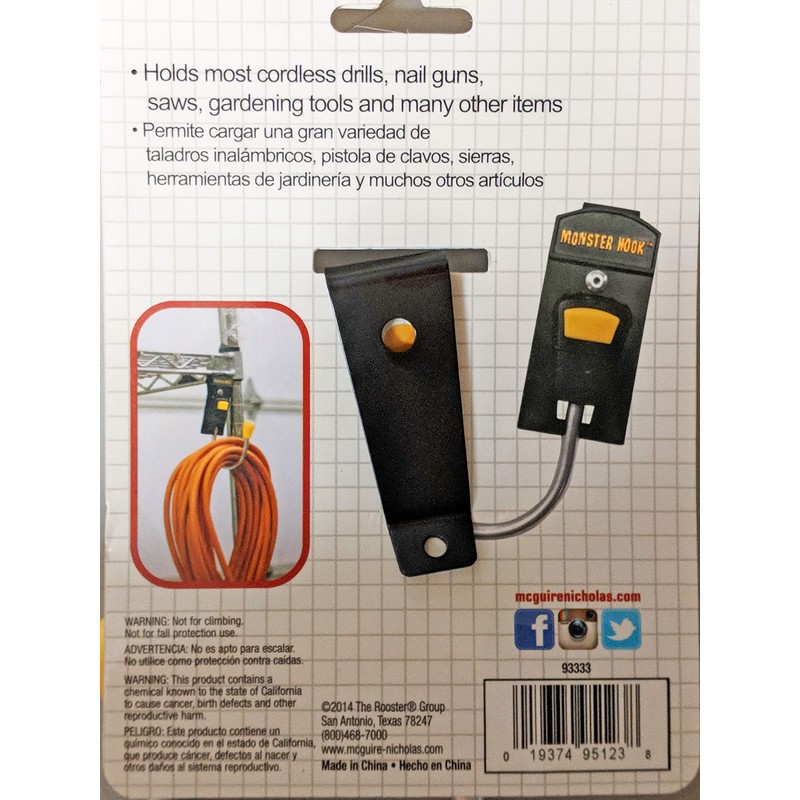 McGuire-Nicholas 93333 Single Monster Hook, Yellow, Black