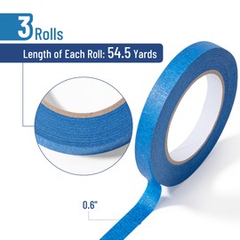 Mr. Pen- Black Masking Tape, 0.6 Inch Wide, 3 Rolls, 50 Meters/Roll, Black Painters Tape