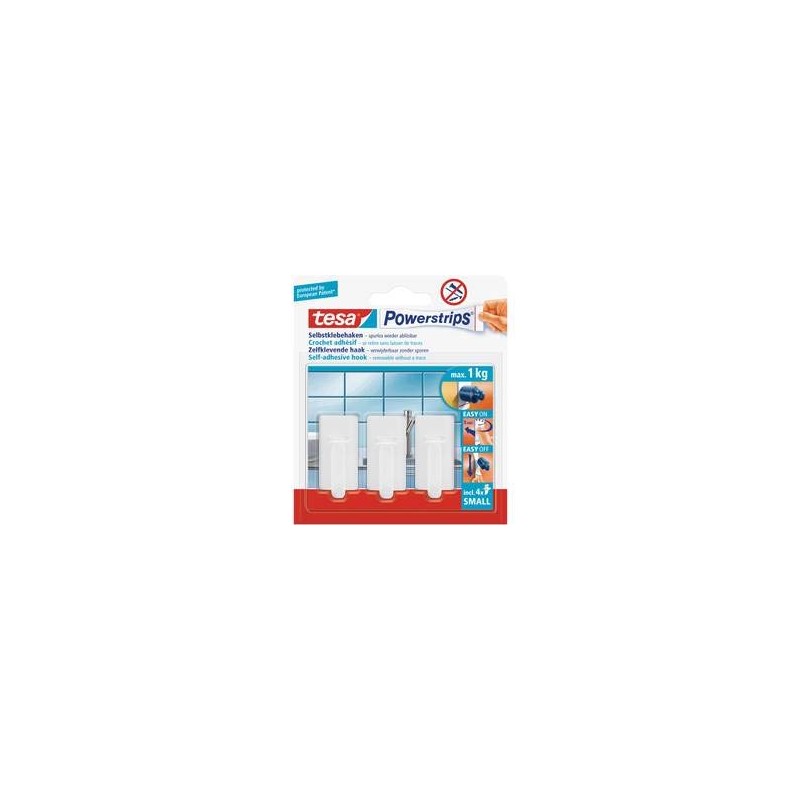 Tesa powerstrips small classic hooks pack of 3