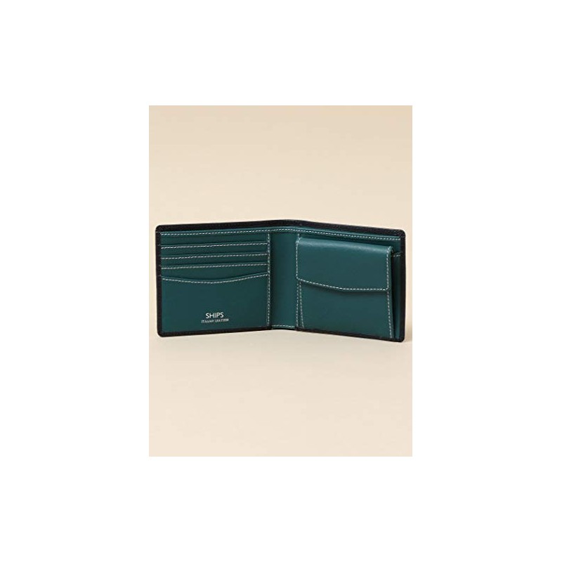 SHIPS 110030689 SAFFIANO Leather Men's Two-Tone Bifold Wallet, navy2