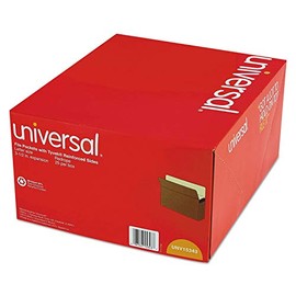 Universal 15343 3 1/2 Inch Expansion File Pockets, Straight Tab, Letter, Redrope/Manila, 25/Box