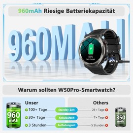 Men's Smartwatch with Phone Function, 1.45 Inch HD Fitness Watch, Fitness Tracker, Sports Watches with Heart Rate Monitor, Sleep Monitor, Pedometer, 120+ Sports Modes, IP68 Waterproof Watch for