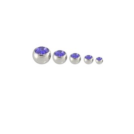 Painful Pleasures Jeweled Gem Replacement Ball for Externally Threaded Jewelry 14-12g-10g-8g - 6mm ~ 1/4" - Crystal