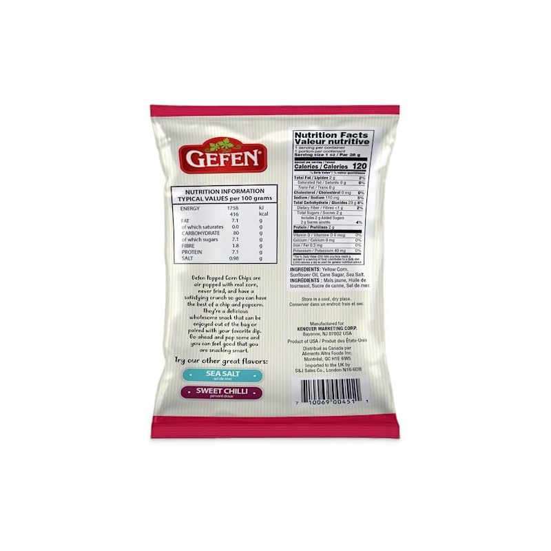 Gefen Kettle Popped Corn Chips, 1oz (8 Pack) | Gluten