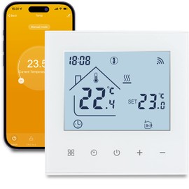 Beok Thermostat Heating Smart WLAN Thermostats for Boiler Heating Programmable Room Thermostat Underfloor Heating with Digital LCD 3A TDR89W-WIFI-WPB White