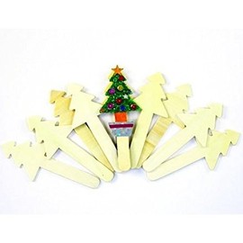 Wooden Lolly Stick Christmas Tree Shapes Pack of 10 by BCreative ®