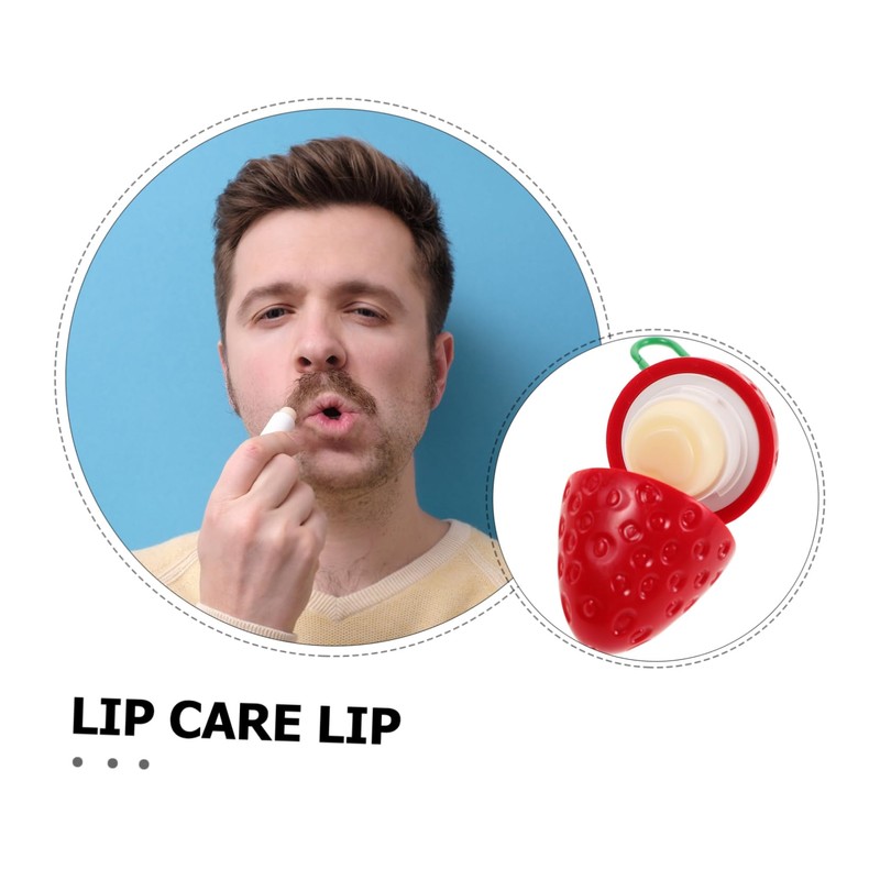 NOLITOY Moisturizing Lip Care Cream Compact Strawberry Dryness Repair for