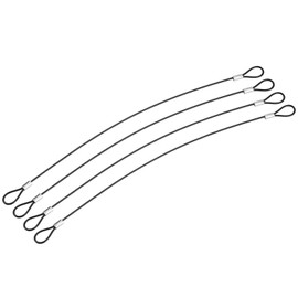 TOP-VIGOR 4Pcs 12 Inch Safety Cable Lock, 2mm Dia Stainless Steel Security Wire Ropes with Double Loop for Outdoor Gate Stage Lighting Luggage Suitcase Wire Lock, 30cm