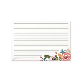 Jot & Mark Floral Recipe Cards 4x6 | Double Sided Thick Cardstock, 50 Count (Garden Floral)