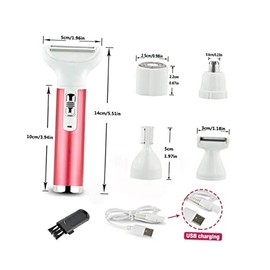 1 Set USB Rechargeable Women Hair Removal Tool Electric Shaver for Eyebrows Nose Hair Trimming Lightweight and Skin Friendly Design