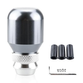 Car Telescopic Gear Shift Knob, Aluminum Alloy Car Manual Shift Knob with 3 Threaded Adapters, Adjustable Car Gear Lever Stick Shifter Handle, Car Interior Accessories for Most Vehicle (Titanium)