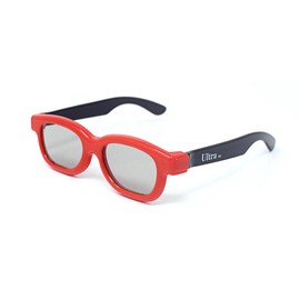 Ultra 1 x Red and Black Childrens Passive 3D Glasses Kids for Use with all Passive TVs Cinema Projectors and RealD Films Movies Circular Polarised 3D Glasses Passive Kids Movies Cinema 3D Glasses