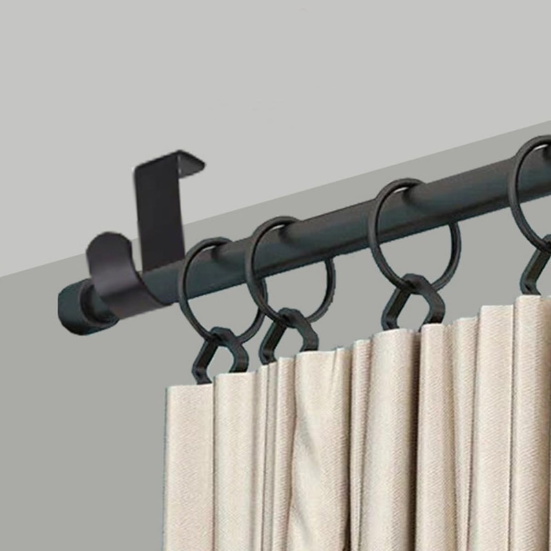ZAAWUUT Ceiling Mount Curtain Bracket, 3-Pack Black Iron Metal Rod
