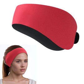 Swimming Headband-Waterproof Swim Ear Band Protection for Kids and Adults Doctor Recommended to Keep Water Out and Hold Ear Plugs in-Water Headband for Surfing,Diving,Pool,Showering,Beach,M Size(Red)