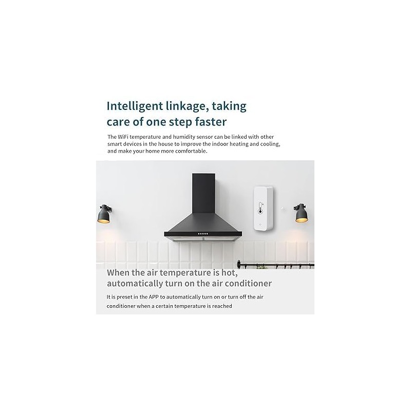 Wi-Fi Smart Thermometer Hygrometer, Digital Mini Indoor Temperature and Humidity